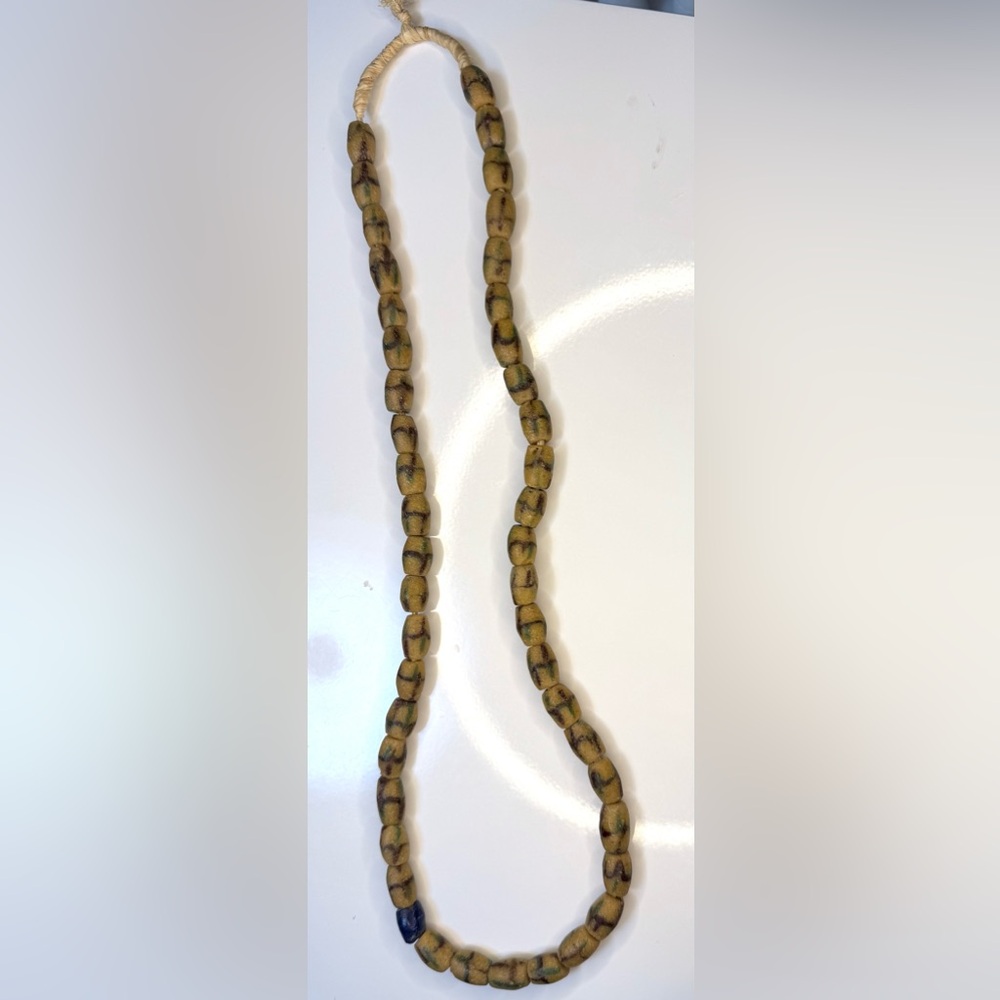 Vintage African Krobo Powder Glass Trade Bead Necklace Ghana 1970s–1990s 📿